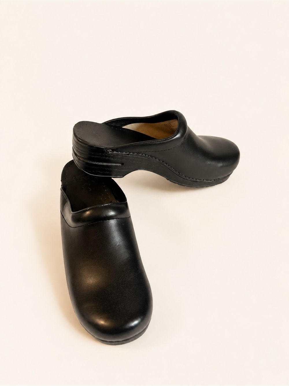 Black Leather Slip-On DANSKO Clog for Women - Comfortable Shoe